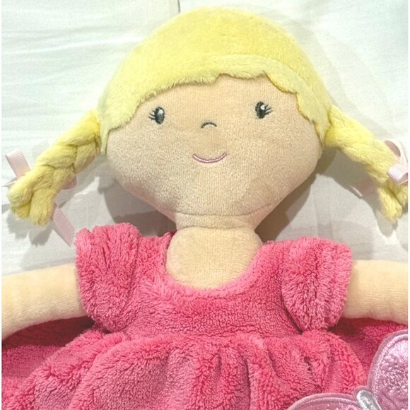 15" Bonikka blonde soft baby doll pink butterfly dress plush crib toy plush Home - Picture 2 of 12
